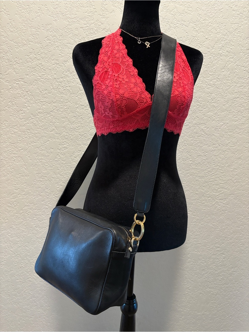 Salvatore Ferragamo Black Leather Crossbody Bag